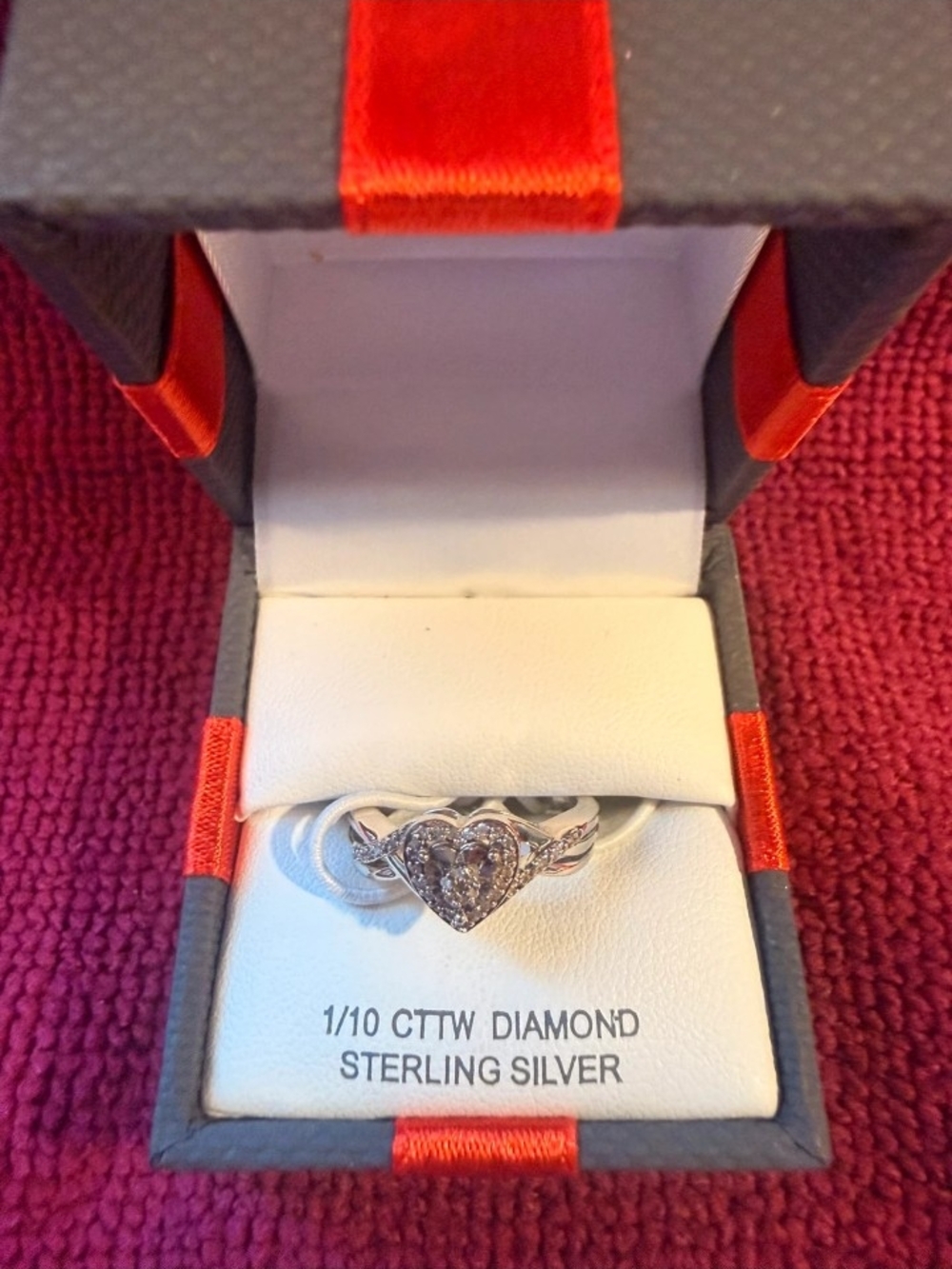 Diamond Supply Co. Sterling Silver Heart Diamond Ring - Silver